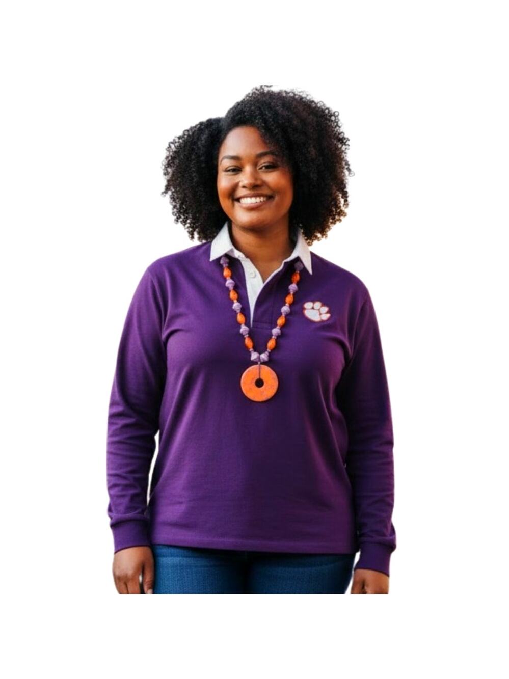 Color Pop Paper Bead Necklace | Orange Purple Statement Piece